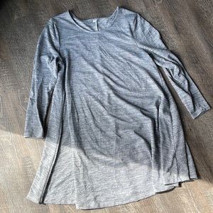 Long sleeve gray heathered sweater dress